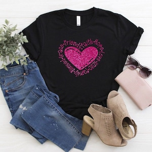 Faith Hope Love Heart Shirt, Faith Heart Shirt, Christian Tshirt, Love Shirt, Hope Shirt, Religious Shirt, Church Shirt, Friend Tee