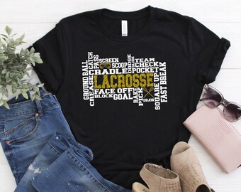 Lacrosse Word Art Short Sleeve Tee Shirt