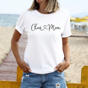 Cheer Mom Heart Short Sleeve Tee Shirt