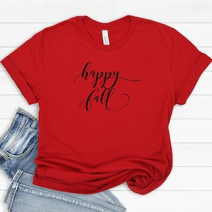 Glad hösttröja, söt hösttröja, hösttröjor för kvinnor, höst-T-shirt, glada hösttröjor, hösttröja, Thanksgiving-tröja, novembertröja