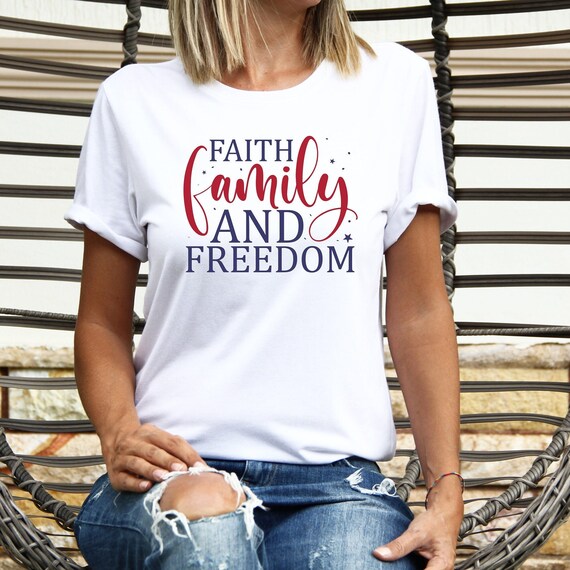 Faith Family Freedom American Flag Gift T-Shirt
