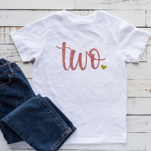 Two Short Sleeve Tee Shirt Glitter (Non Glitter Available)