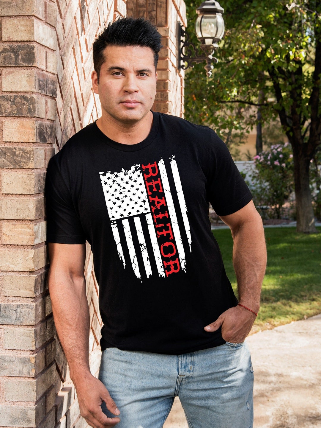 Realtor Flag Short Sleeve Tee Shirt USA Flag Shirt Realtor Etsy