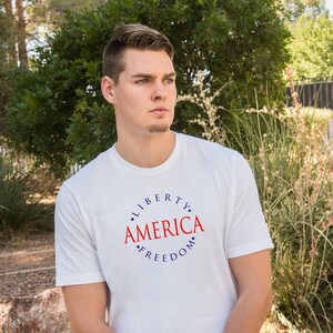 America Liberty Freedom Short Sleeve Tee Shirt, Liberty Tee, Freedom Shirt, 4th of July Shirt, Memorial Day Tee, USA, America