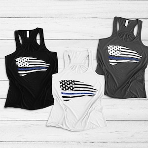 Back The Blue Tank for Women, Thin Blue Line Shirt, I Back the Blue Tank Top, Police Tees, Police Wife Tank, Support Police Shirt