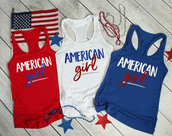 4th of July Shirt Women, American Girl, USA Tank, Star Tank Top, Tank Top with Stars, 4th of July Tank, Womens 4th of July Tank