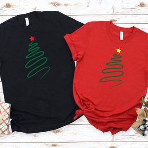 Christmas Tree Shirt, Line Trees, Christmas Shirt, Tree Lover Shirt, Holiday Shirt, Women&#39;s Christmas Shirt, Christmas Shirts for Women