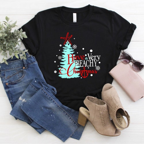 Beachy kerstshirt: T-shirt voor familievakantie