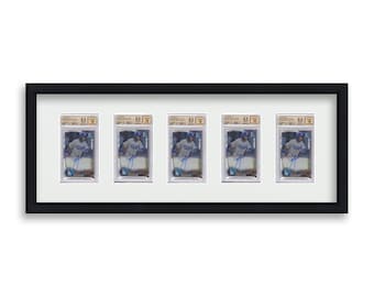 BGS Graded Card Frame Display 5 Opening Frame fitted for 5 BGS/BVG Graded Card Slabs | Baseball Card | Trading Card | Collectible Card