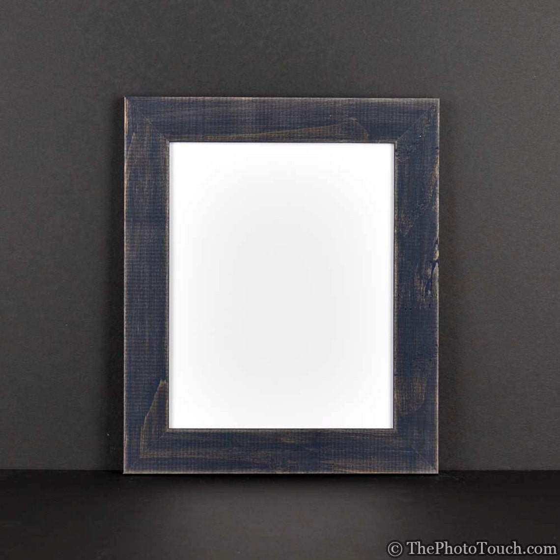 Navy Blue Picture Frame Rustic Reclaimed Distressed Barn Etsy