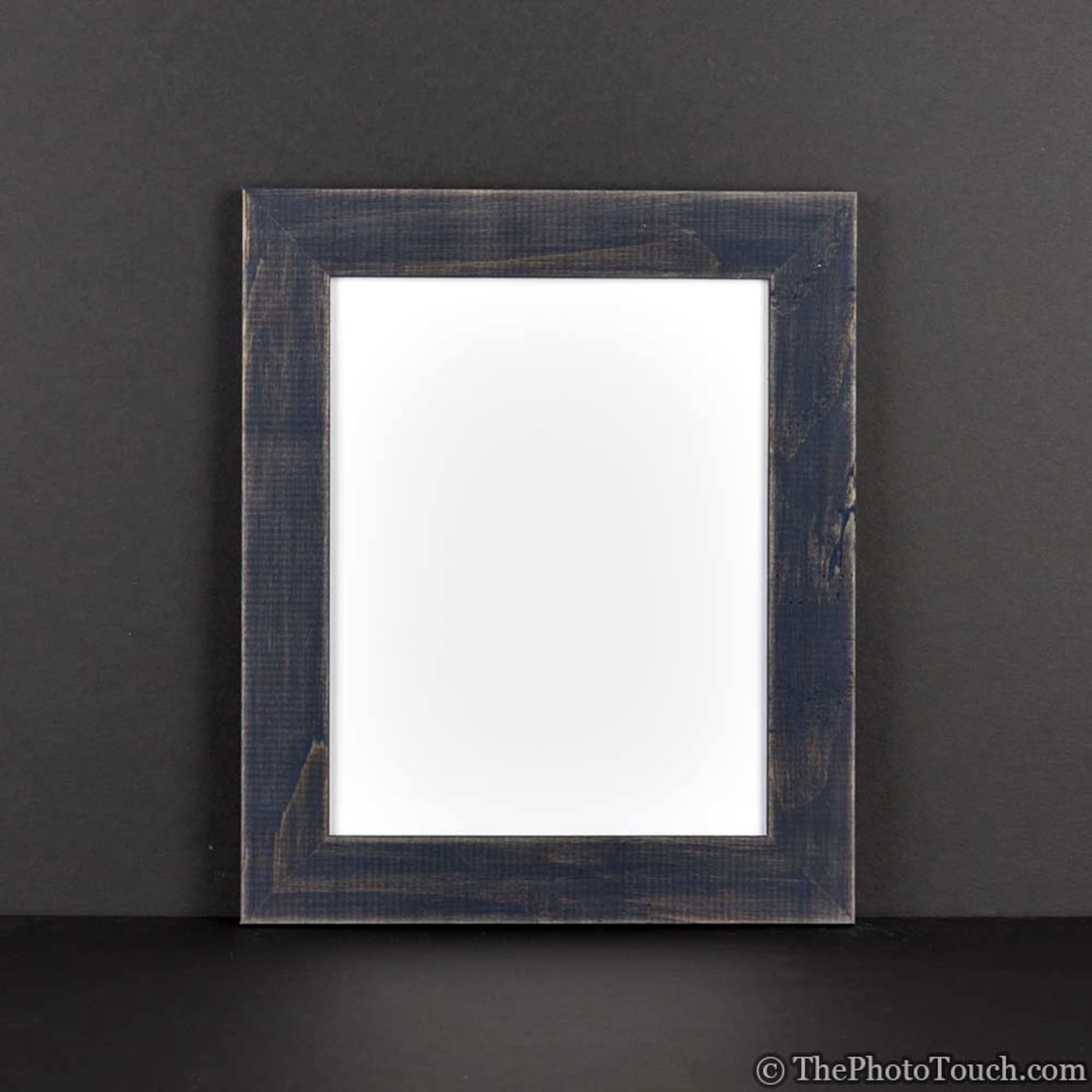 Navy Blue Picture Frame Rustic Reclaimed Distressed Barn Etsy