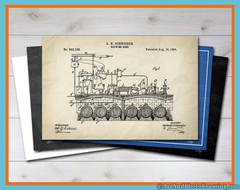 Beer Poster Patent Print Bar Wall Decor Beer Decor Brewing Art Pub Decor Beer Art Alcohol Posters Brewery Decor Man Cave Gifts Beer Wall Art