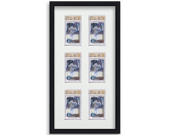 BGS Graded Card Frame Display 6 Opening Frame fitted for 6 BGS/BVG Graded Card Slabs | Baseball Card | Trading Card | Collectible Card