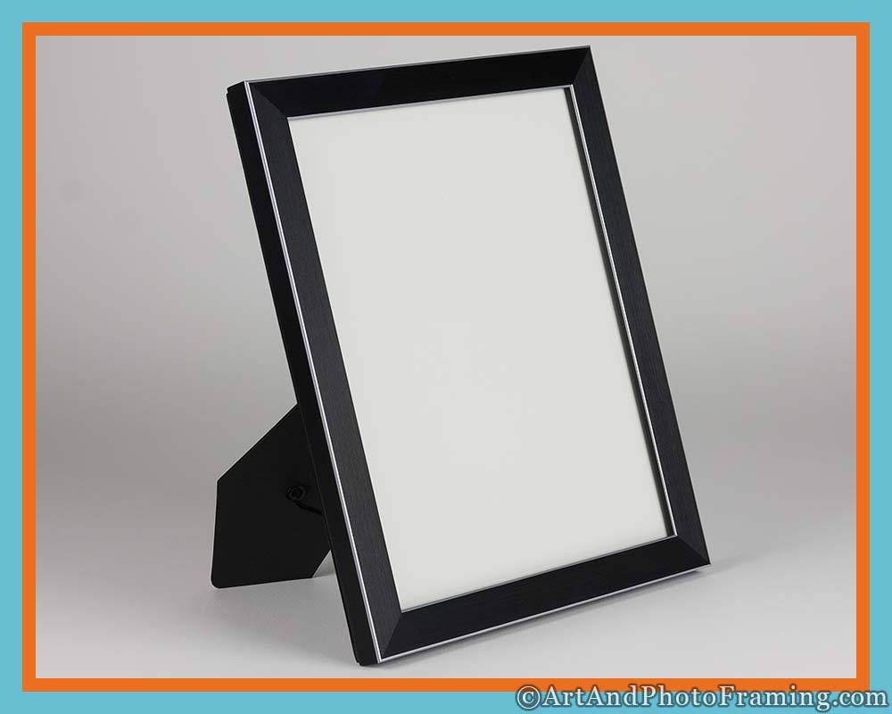 8x10 Modern Black Picture Frame with Silver Edge Black and Etsy