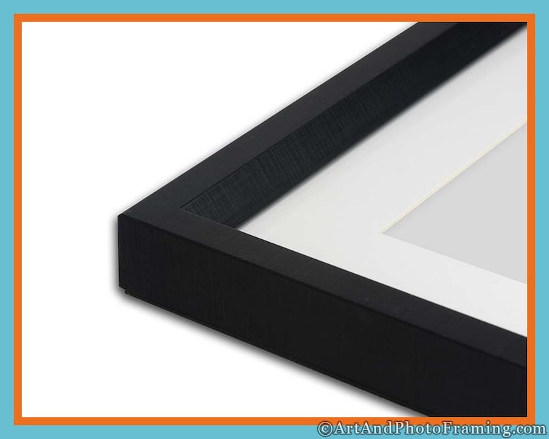 8x10 Modern Black Brushed Metal Picture Frame with 5x7 Mat Etsy
