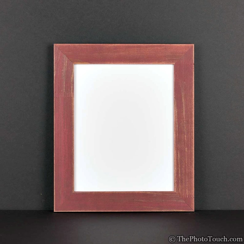 Red Picture Frame Rustic Reclaimed Distressed Barn Wood Style Etsy