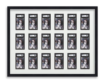 SGC Graded Card Frame Display 18 Opening Frame fitted for 18 SGC Graded Card Slabs | Baseball Card | Trading Card | Collectible Card