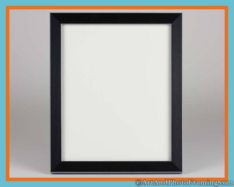 8x10 Modern Black Picture Frame With Silver Edge Black and Etsy
