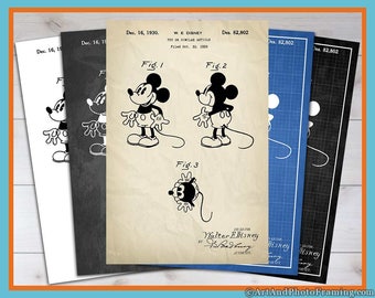 Mickey Mouse Patent Print Walt Disney Wall Art Mickey Mouse Decor Mickey Poster Print Mickey Fathers Day Gifts Disney Patent Gift Mickey Art