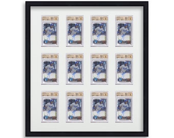 BGS Graded Card Frame Display 12 Opening Frame fitted for 12 BGS/BVG Graded Card Slabs | Baseball Card | Trading Card | Collectible Card