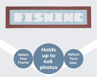 Fishing Decor Word Art Letter Photo Collage Frame Fishing Gift Custom Picture Frame Multi Photo Frame Collage