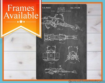 Endor Speeder Bike Patent Print Star Wars Decor Speeder Bike Poster Star Wars Wall Art Imperial Speeder Print Gift Star Wars Fathers Day Art