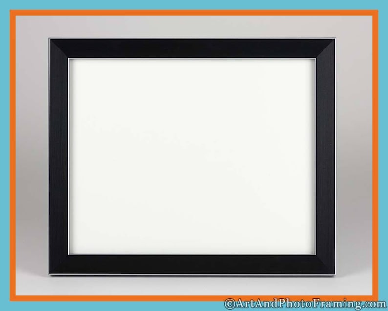 8x10 Modern Black Picture Frame With Silver Edge Black and Etsy