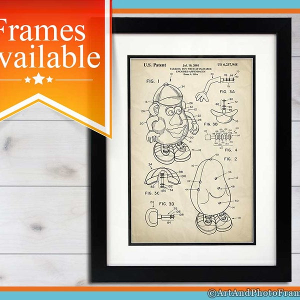 Mr Potato Head Patent Print | Toy Story Wall Decor | Potato Head Poster | Toy Story Patent | Mr Potato Head Toy Design | Blueprint Gift