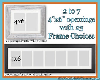 Picture Frame Collage Frame, Wall Collage Picture Frame, Photo Collage, Picture Collage, Rustic Frame, Holds 4x6 photo prints, Black Frame