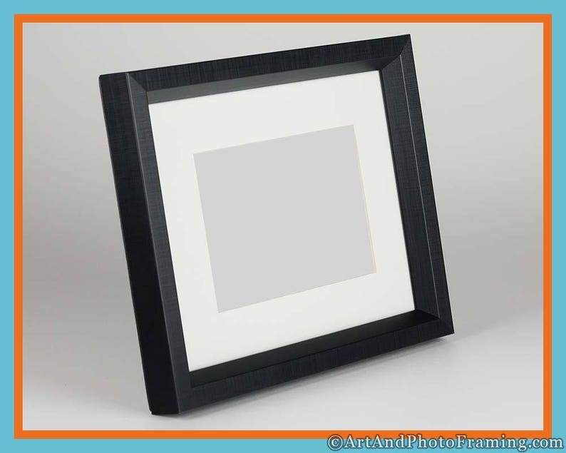 8x10 Modern Black Brushed Metal Picture Frame with 5x7 Mat Etsy