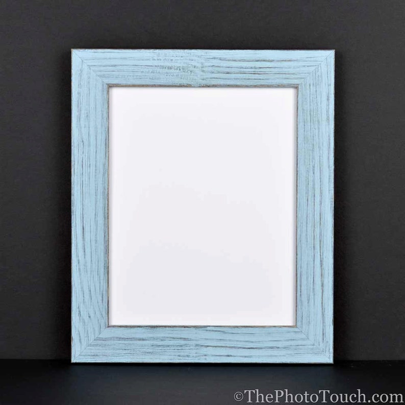 Rustic Baby Blue Picture Frame Distressed Barn Wood Style Etsy