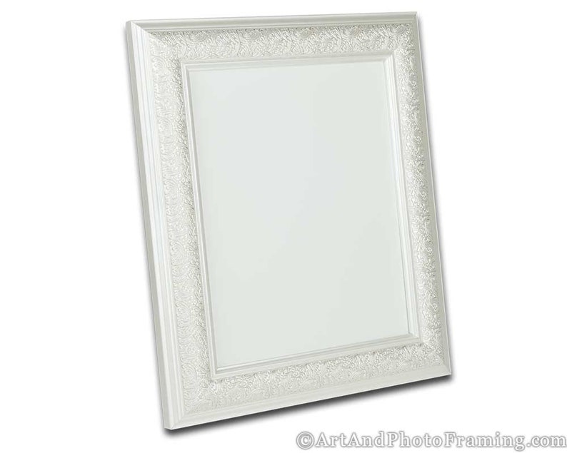 White Ornate Frame Custom Picture Frame Wood Picture Frame Etsy