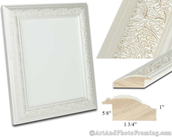 CustomPictureFrames 16x20 Stately White Wood Picture Frame - with Acrylic Front and Foam Board Backing