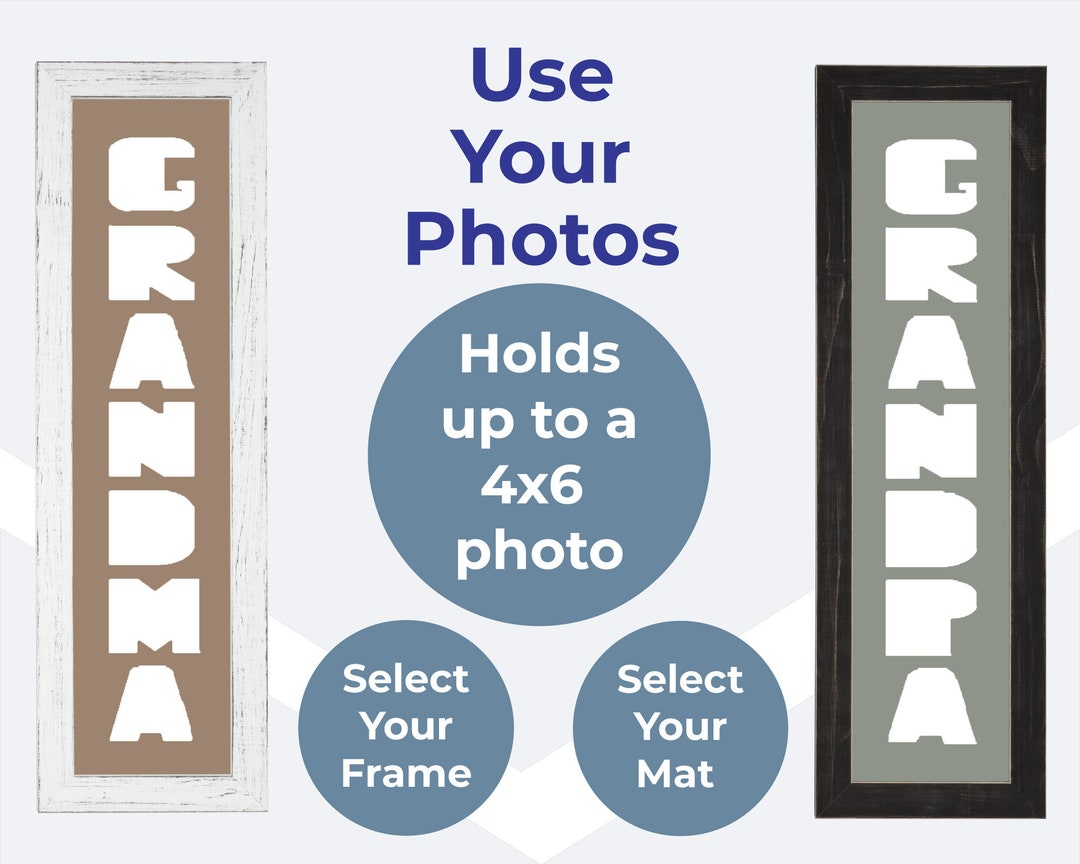 Grandma or Grandpa Vertical Letter Picture Frame Collage Etsy