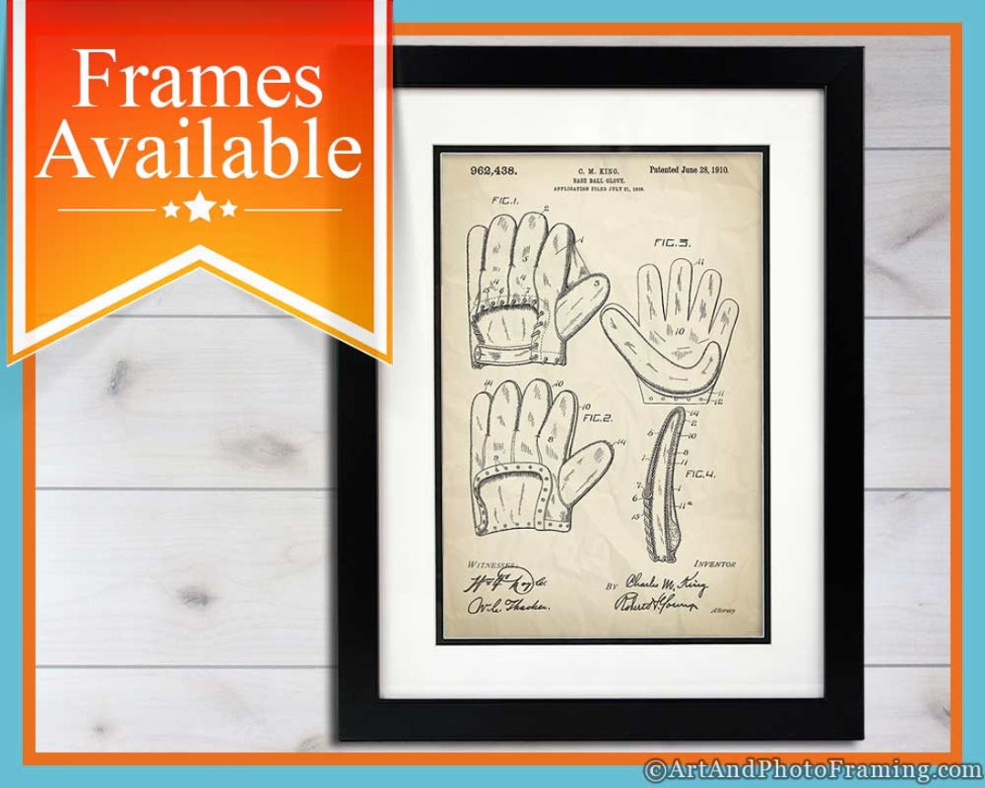 Baseball Glove Poster Patent Print Sports Room Decor Baseball - Etsy