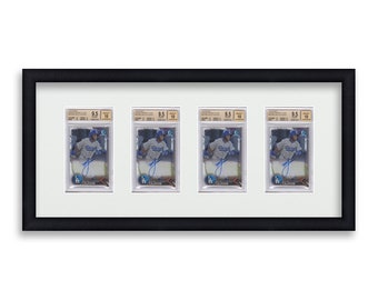 BGS Graded Card Frame Display 4 Opening Frame fitted for 4 BGS/BVG Graded Card Slabs | Baseball Card | Trading Card | Collectible Card