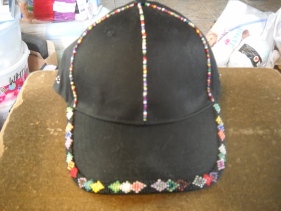 Colorful Beaded cap Native Huichol Style Beaded Basbeball Cap - Etsy main image 4