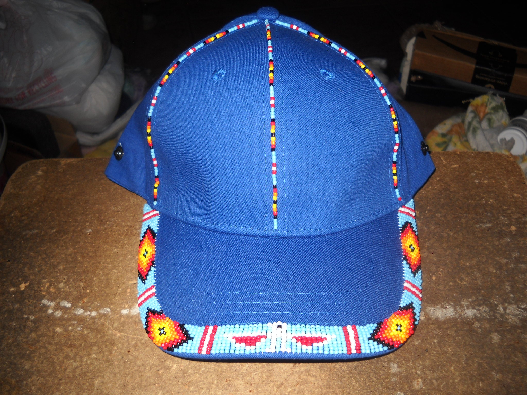 Beautiful Handmade Beaded Southwestern Ball Cap Hat Etsy