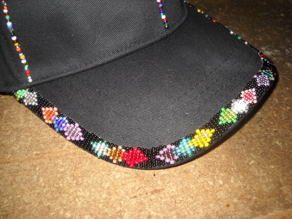 Beautiful Handmade Beaded Southwestern Ball Cap Hat Diamonds  display picture 2