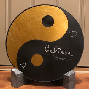 Affirmation Message Yin Yang Mirror chalk board with Stand