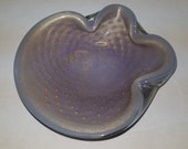 Vintage Purple and Gold Murano Bowl With Gold Flake.