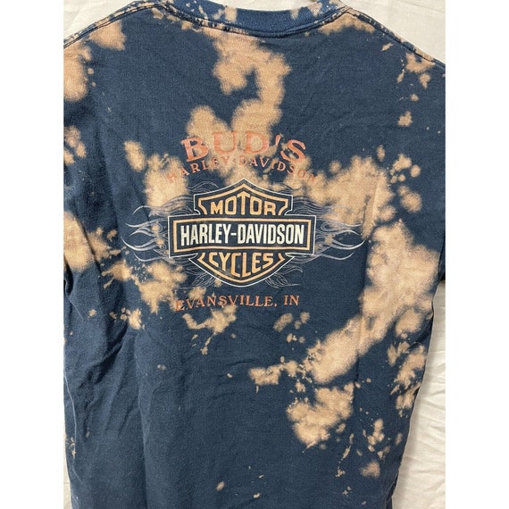 VTG Bleached Harley Davidson T-Shirt Bud’s Evansv… - image 8