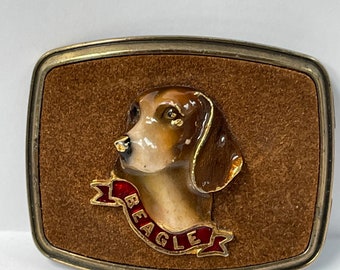 Vintage rain tree, 1979 beagle hound dog belt buckle made in USA