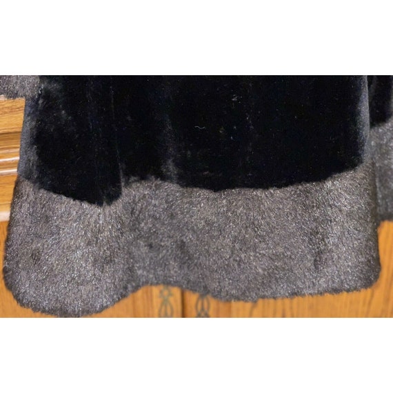 Vintage Black Faux Fur Coat With Mink Like Trim S… - image 3