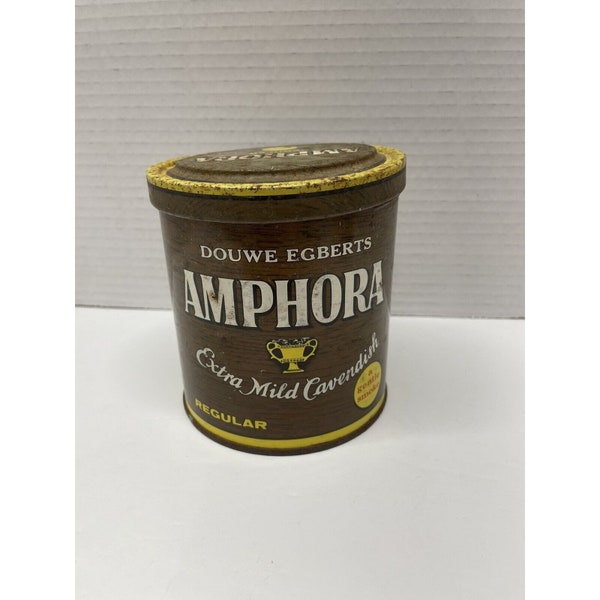 VTG AMPHORA Extra Mild Cavendish Tobacco Tin. Rare Yellow Dot Top. Empty Tin.Empty Tin.
