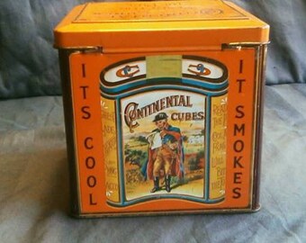 Vintage Continental Cubes Tobacco Tin. Made in England.