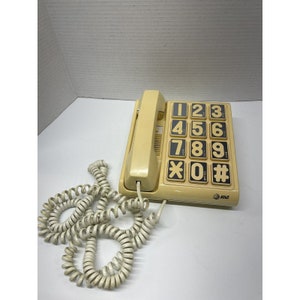 Vintage 1991 Big Button Phone AT & T Large Number Easy Lesen PL3004 8 ft Schnur.