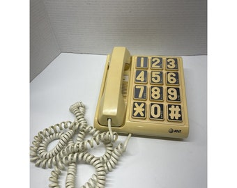 Vintage 1991 Big Button Phone AT&T grand numéro facile à lire PL3004 cordon de 8 pieds.