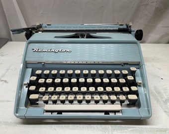 Vintage 1960’s Remington Fleetwing Typewriter. Beautiful Rare Sapphire Blue. Made in Holland.