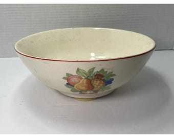 Bol grande para mezclar, apto para horno, de la marca Universal Cambridge, estilo vintage. Diseño de frutas de la década de 1930.